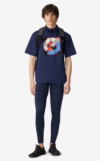 Kenzo Men Kenzo Sport T-shirt With Standing Collar Midnight Blue